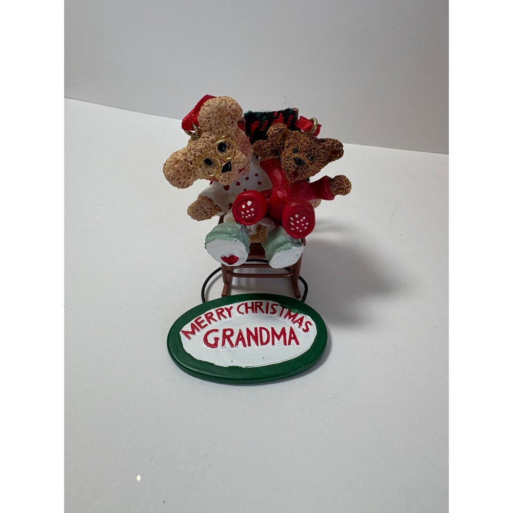 Kurt S Adler Merry Christmas Grandma Teddy Bears Rocking Chair Ornament
Vintage